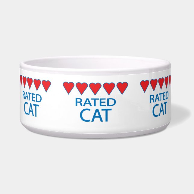 Five Heart Cat Bowl (Front)