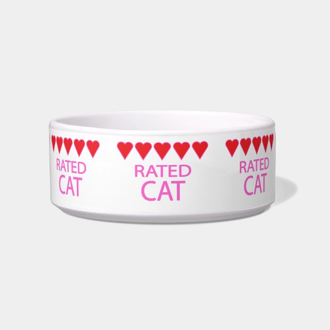 Five Heart Cat Bowl (Front)