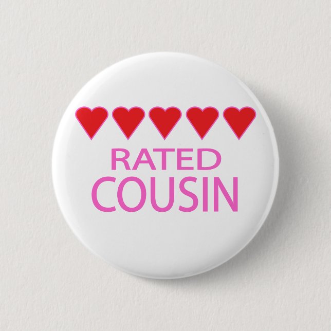 Five Heart Cousin 6 Cm Round Badge (Front)
