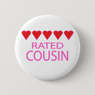 Five Heart Cousin 6 Cm Round Badge
