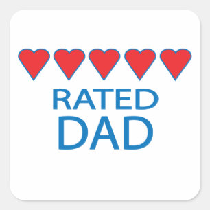 Five Heart Dad Square Sticker