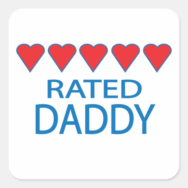 Five Heart Daddy Square Sticker (Front)