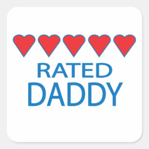 Five Heart Daddy Square Sticker