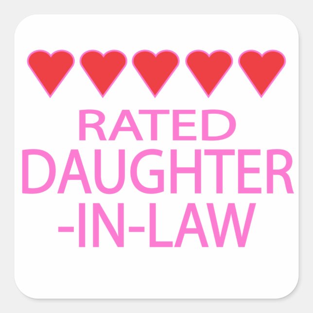 Five Heart Daughter-In-Law Square Sticker (Front)