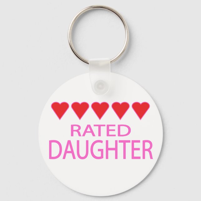 Five Heart Daughter Key Ring (Front)