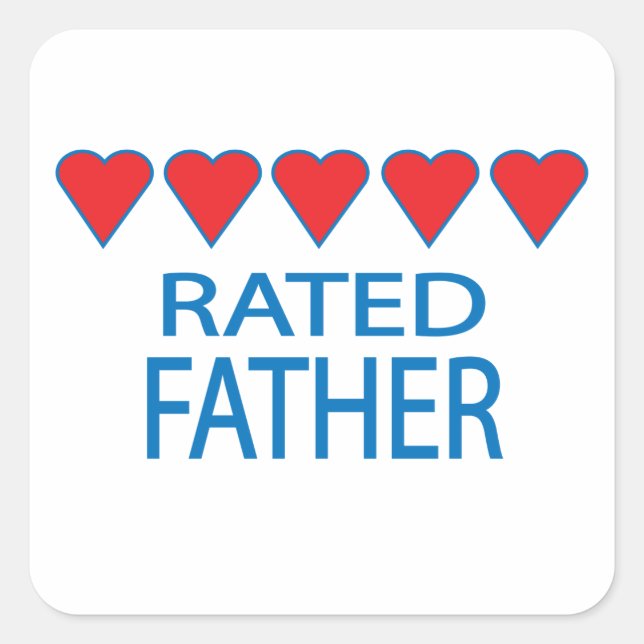 Five Heart Father Square Sticker (Front)