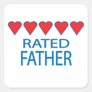Five Heart Father Square Sticker