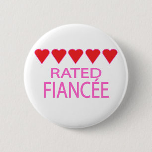 Five Heart Fiancée 6 Cm Round Badge