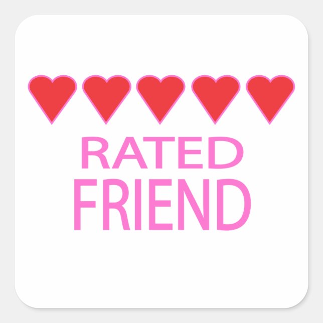 Five Heart Friend Square Sticker (Front)