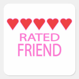 Five Heart Friend Square Sticker