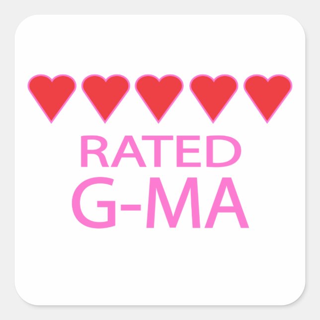 Five Heart G-Ma Square Sticker (Front)