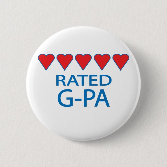 Five Heart G-Pa 6 Cm Round Badge (Front)