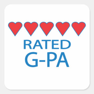 Five Heart G-Pa Square Sticker