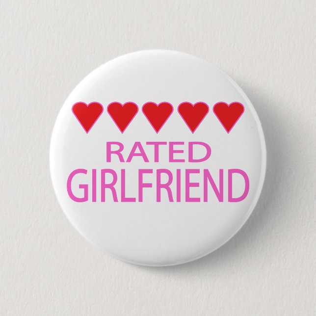 Five Heart Girlfriend 6 Cm Round Badge (Front)