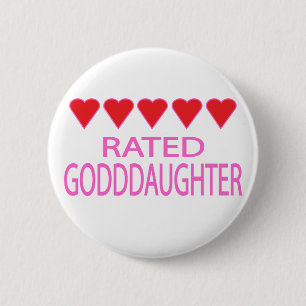 Five Heart Goddaughter 6 Cm Round Badge