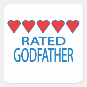Five Heart Godfather Square Sticker
