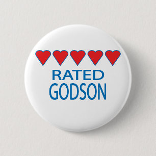Five Heart Godson 6 Cm Round Badge