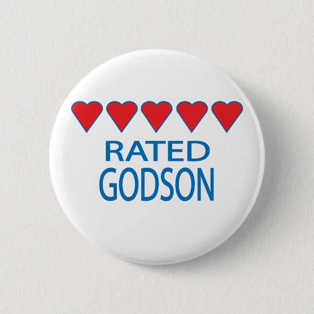Five Heart Godson 6 Cm Round Badge (Front)