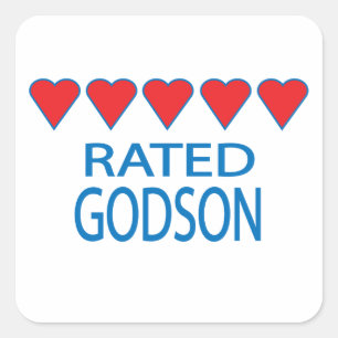 Five Heart Godson Square Sticker