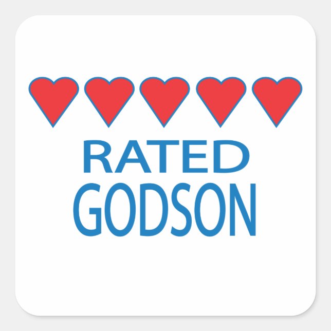 Five Heart Godson Square Sticker (Front)