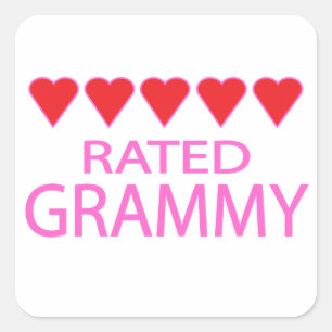 Five Heart Grammy Square Sticker