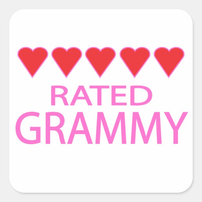 Five Heart Grammy Square Sticker (Front)