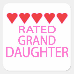 Five Heart Granddaughter Square Sticker