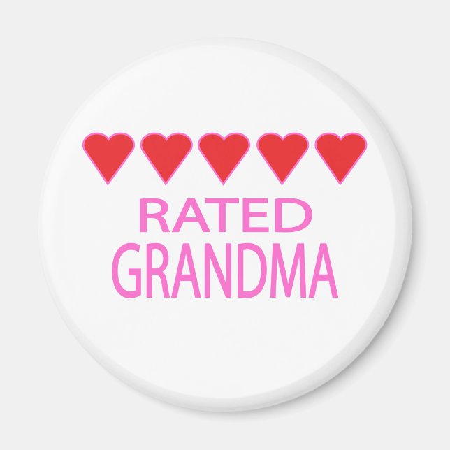 Five Heart Grandma Magnet (Front)