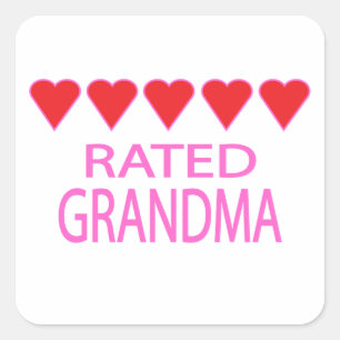 Five Heart Grandma Square Sticker