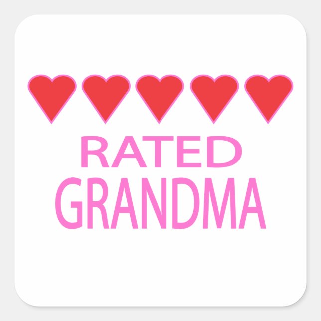 Five Heart Grandma Square Sticker (Front)