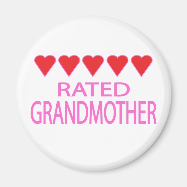 Five Heart Grandmother Magnet (Front)