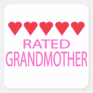 Five Heart Grandmother Square Sticker