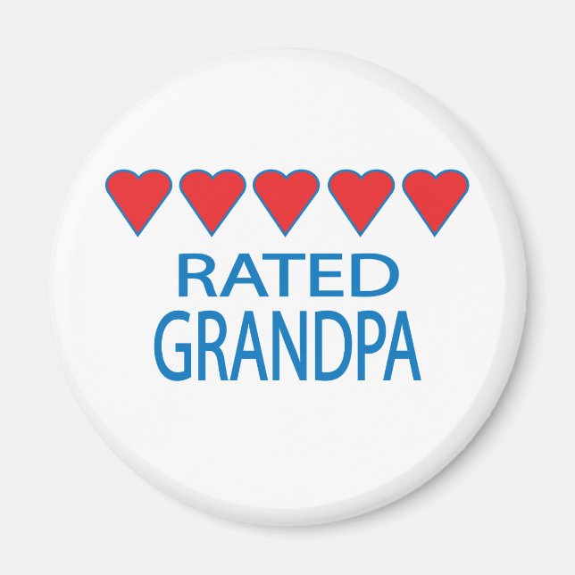 Five Heart Grandpa Magnet (Front)