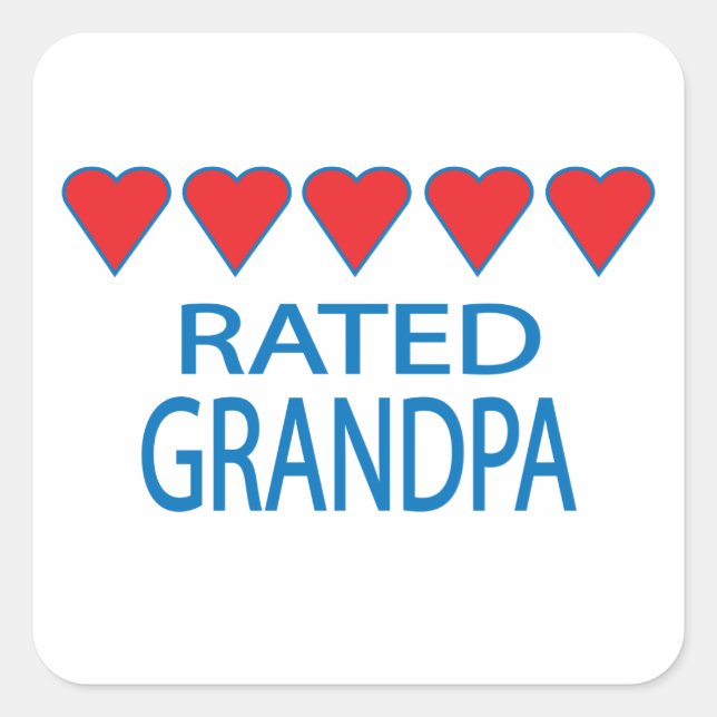 Five Heart Grandpa Square Sticker (Front)