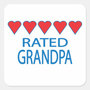 Five Heart Grandpa Square Sticker