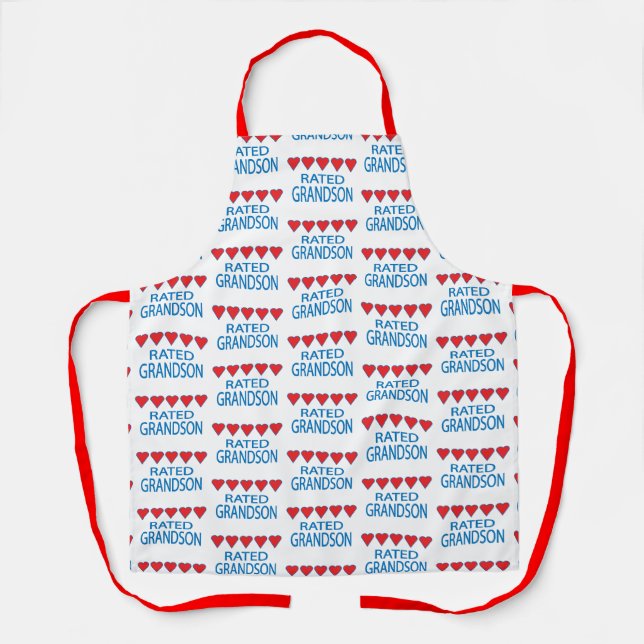 Five Heart Grandson Apron (Front)