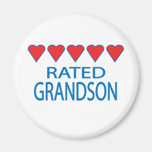 Five Heart Grandson Magnet