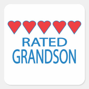 Five Heart Grandson Square Sticker