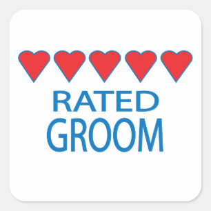 Five Heart Groom Square Sticker
