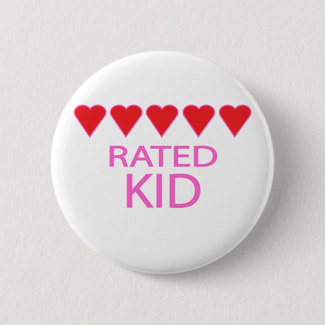 Five Heart Kid 6 Cm Round Badge (Front)