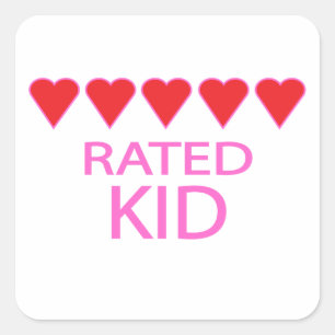 Five Heart Kid Square Sticker