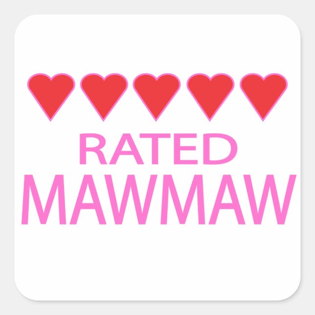 Five Heart MawMaw Square Sticker (Front)