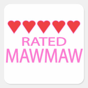 Five Heart MawMaw Square Sticker