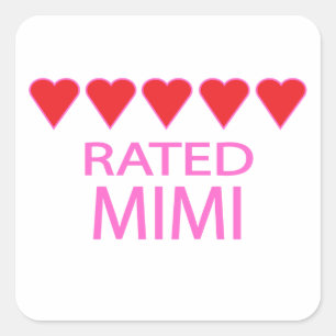 Five Heart Mimi Square Sticker