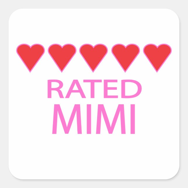 Five Heart Mimi Square Sticker (Front)