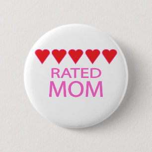 Five Heart Mom 6 Cm Round Badge