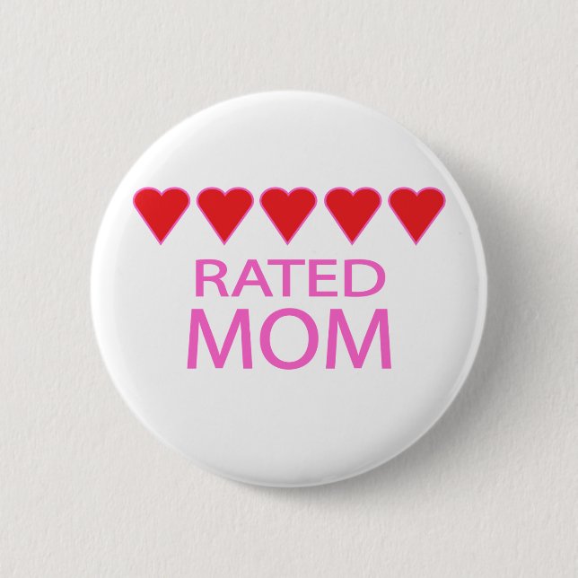 Five Heart Mom 6 Cm Round Badge (Front)