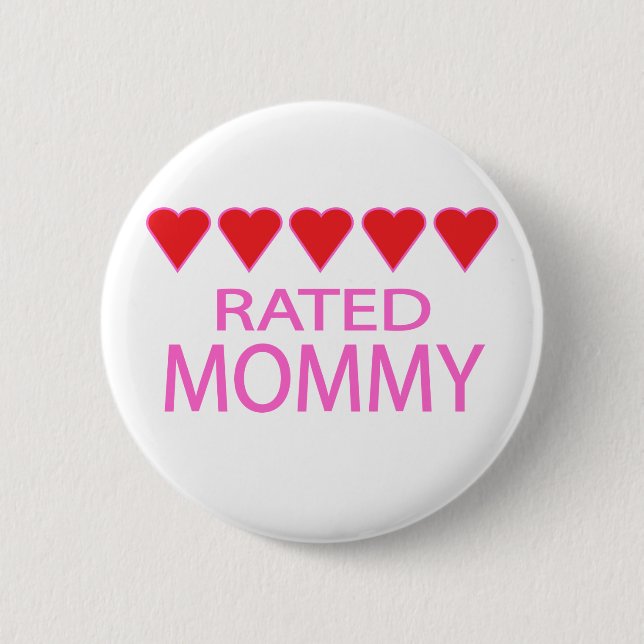 Five Heart Mommy 6 Cm Round Badge (Front)