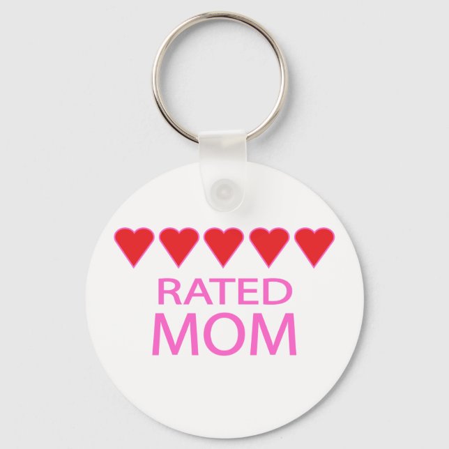 Five Heart Mum Key Ring (Front)