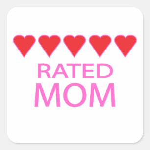 Five Heart Mum Square Sticker